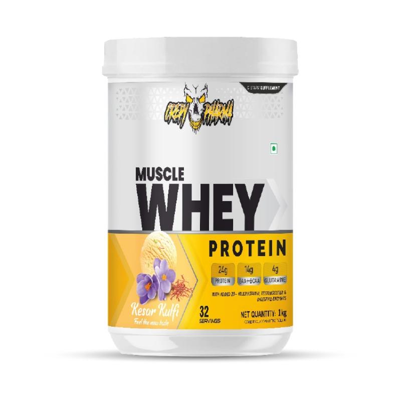 Muscle Whey Protein - Kesar Kulfi Flavour 1Kg