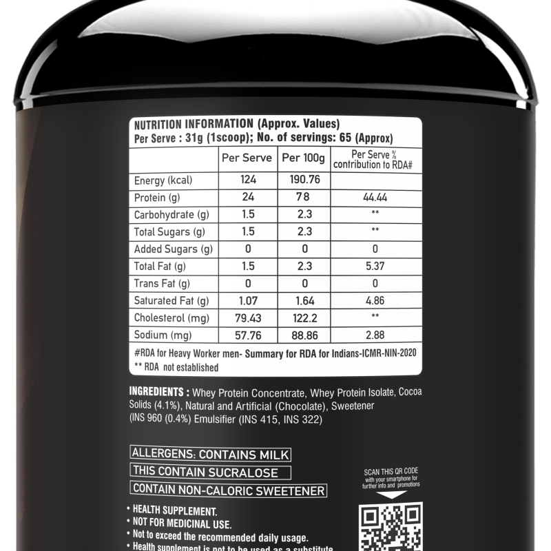 Muscle Whey Protein - Malai Kulfi Flavour 2Kg (Black Series)